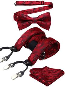 img 4 attached to 🌸 Stylish HISDERN Floral Suspenders - Trendy Men's Accessories for Ties, Cummerbunds & Pocket Squares