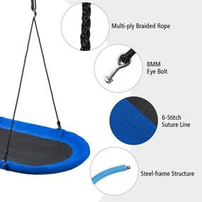 img 1 attached to 🌳 Costzon 60'' Giant Waterproof Platform Saucer Tree Swing Set: 700 lb Weight Capacity, Adjustable Hanging Ropes - Fun Outdoor Swing for Children's Park Backyard (Blue)