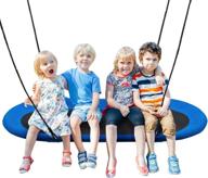 🌳 costzon 60'' giant waterproof platform saucer tree swing set: 700 lb weight capacity, adjustable hanging ropes - fun outdoor swing for children's park backyard (blue) logo