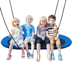 img 4 attached to 🌳 Costzon 60'' Giant Waterproof Platform Saucer Tree Swing Set: 700 lb Weight Capacity, Adjustable Hanging Ropes - Fun Outdoor Swing for Children's Park Backyard (Blue)