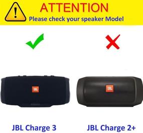 img 3 attached to Чехол Khanka для беспроводного динамика JBL Charge 3 с водонепроницаемой защитой. Просторный интерьер для зарядного устройства и USB-кабеля.