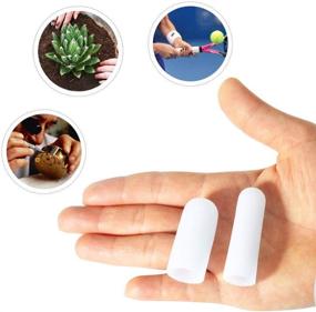 img 2 attached to 🖐️ HioIoiH Silicone Finger Protectors: 10 Pack of Gel Finger Cots for Cracked Fingertips & Arthritis Pain Relief