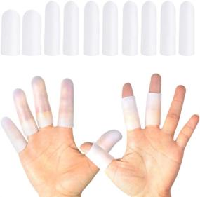 img 4 attached to 🖐️ HioIoiH Silicone Finger Protectors: 10 Pack of Gel Finger Cots for Cracked Fingertips & Arthritis Pain Relief