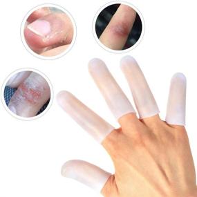 img 1 attached to 🖐️ HioIoiH Silicone Finger Protectors: 10 Pack of Gel Finger Cots for Cracked Fingertips & Arthritis Pain Relief