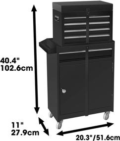 img 3 attached to 🔧 Torin Rolling Garage Workshop Tool Organizer: Big Red ATBT1204R-BLACK - Detachable 4 Drawer Tool Chest with Large Storage Cabinet and Adjustable Shelf in Black