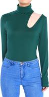 👗 may maya turtleneck shoulder bodysuit: chic & comfortable women's clothing logo