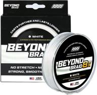 highly durable beyond braid braided fishing line - zero stretch - exceptionally strong - blue camo, moss camo, white, green, pink, blue - 4 strand & 8 strand options logo