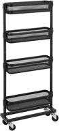 songmics slim storage cart: 4-tier slide-out trolley for small spaces, bathroom, and kitchen - wire baskets, easy assembly - black ubsc065b01 logo