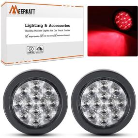 img 3 attached to Meerkatt (Pack Of 2) 4 Inch Round Clear Lens Red LED Sealed Clearance Lamp Marker Indicator Lights Brake Stop Truck Trailer Tow Caravan Camper Bus Van Pickup Kit Include Black Resin &Amp