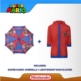 img 1 attached to Super Mario Toddler Boy Rain Wear Set: Nintendo Kids Umbrella and Slicker for Ages 4-7