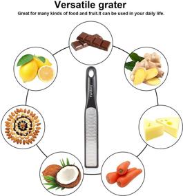 img 3 attached to 🍋 Fandaily Citrus Zester Hand Grater - Stainless Steel Kitchen Tool for Lemon, Orange, Chocolate, Nutmeg, Ginger, Hard Cheese, Coconut, and More (Black) - Enhanced SEO