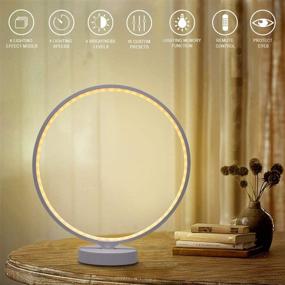 img 1 attached to 🔆 SUNY 7 Colors Dimmable Bedroom Nightstand Lamps: Modern Circle Table Lamp with Remote Control