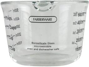 img 1 attached to 🧪 Clear Borosilicate Glass Measuring Cup by Farberware - 2 Cups, Ideal for Wet and Dry Ingredients, with Oversized Measurements