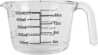 🧪 clear borosilicate glass measuring cup by farberware - 2 cups, ideal for wet and dry ingredients, with oversized measurements logo