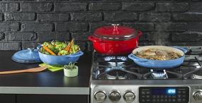 img 1 attached to 🍲 Lodge 3.6 Quart Enamel Cast Iron Casserole Dish with Lid - Carribbean Blue: Durable and Stylish Cooking Essential