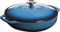 🍲 lodge 3.6 quart enamel cast iron casserole dish with lid - carribbean blue: durable and stylish cooking essential logo