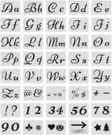 🎨 reusable plastic letter stencils for painting on wood - large fancy calligraphy font - upper and lowercase letters & numbers signs - 40pcs, 82 designs - ideal for holiday crafts and art projects logo