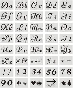 img 4 attached to 🎨 Reusable Plastic Letter Stencils for Painting on Wood - Large Fancy Calligraphy Font - Upper and Lowercase Letters & Numbers Signs - 40Pcs, 82 Designs - Ideal for Holiday Crafts and Art Projects