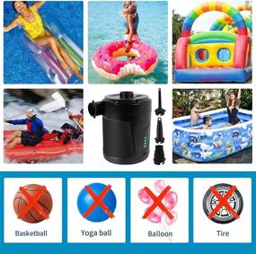 img 1 attached to 💨 Convenient Rechargeable Air Pump for Inflatables: Electric Pump with 3 Nozzles for Air Mattress, Bed, Pool Floats, and More