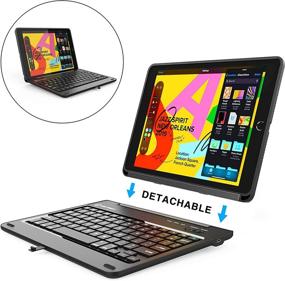 img 2 attached to New Trent iPad 9th Generation Keyboard Case - Detachable & Durable Rugged iPad Cover for iPad 9th Gen (2021), 10.2 inch