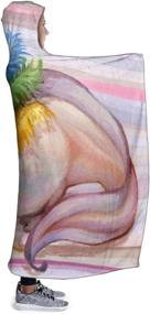 img 2 attached to Ultra Soft Axolotl Flannel Hooded Blanket Robe - the Perfect Wearable Blanket for Indoors and Outdoors