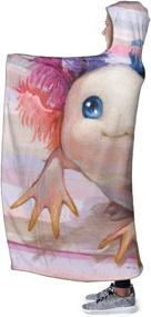 img 3 attached to Ultra Soft Axolotl Flannel Hooded Blanket Robe - the Perfect Wearable Blanket for Indoors and Outdoors