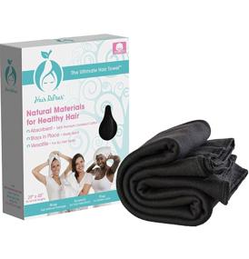 img 4 attached to 👩 Hair RePear Ultimate Hair Towel - Premium Cotton Towel for Healthy Natural Hair, Anti-Frizz Solution Ideal for Plopping, Wrapping, Scrunching, Curly, Wavy or Straight Hair – Available in 3 Sizes (29x45in) in Classic Black