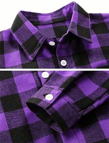 img 1 attached to 👔 Premium Plaid Sleeve Shirt: Button Black Boys' Clothing for Stylish Tops, Tees & Shirts