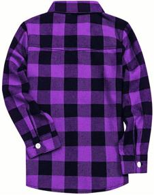 img 2 attached to 👔 Premium Plaid Sleeve Shirt: Button Black Boys' Clothing for Stylish Tops, Tees & Shirts