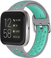 🔗 совместимые ремешки для fitbit versa / versa 2 / versa lite - мягкие, дышащие силиконовые замены спортивных часов для мужчин и женщин логотип