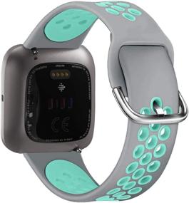 img 2 attached to 🔗 Совместимые ремешки для Fitbit Versa / Versa 2 / Versa Lite - мягкие, дышащие силиконовые замены спортивных часов для мужчин и женщин