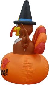 img 1 attached to 🦃 GOOSH 6-Foot Height Thanksgiving Inflatables Outdoor Turkeys Standing in The Pumpkin with LED Lights – Blow Up Yard Decoration Clearance for Party, Indoor, Lawn, Holiday, and Garden Display