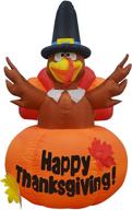🦃 goosh 6-foot height thanksgiving inflatables outdoor turkeys standing in the pumpkin with led lights – blow up yard decoration clearance for party, indoor, lawn, holiday, and garden display logo