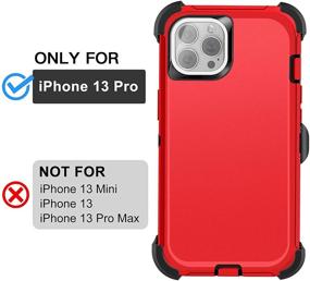 img 3 attached to 📱 AICase iPhone 13 Pro Case with Belt-Clip Holster, Screen Protector – Rugged Red Heavy Duty Protective Phone Case Provides Military-Grade Full Body Protection, Shockproof, Dustproof, Drop Proof Design