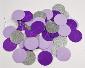 img 1 attached to 🎉 Monkey Home Bridal Shower Decorations: Purple, White & Silver Tissue Pom Pom with Amaranth Purple & Silver Circle Paper Garland – Ideal for Baby Shower Decorations, Birthday Party Decorations