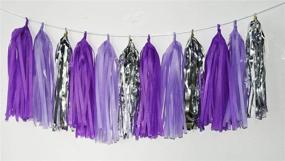 img 2 attached to 🎉 Monkey Home Bridal Shower Decorations: Purple, White & Silver Tissue Pom Pom with Amaranth Purple & Silver Circle Paper Garland – Ideal for Baby Shower Decorations, Birthday Party Decorations