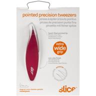 🔍 precision tweezers, pack of 1, red pointed tip - slice 10456 logo