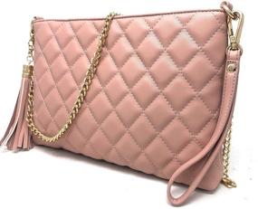 img 4 attached to 👜 Lightweight Quilted Crossbody Wristlet Handbags & Wallets Set for Women - Stylish and Functional Crossbody Bags