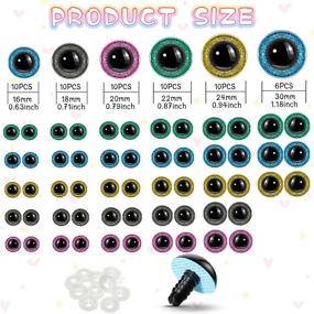 img 3 attached to 👀 56-Piece Set of Large Safety Eyes: Perfect for DIY Amigurumi, Toys, and Doll Making - 6 Sizes (Green, Grey, Yellow, Pink, Blue)