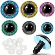 👀 56-piece set of large safety eyes: perfect for diy amigurumi, toys, and doll making - 6 sizes (green, grey, yellow, pink, blue) logo