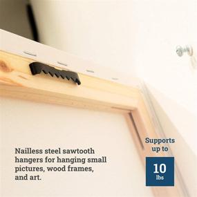 img 1 attached to 🖼️ 100 Pack of Black No Nail Sawtooth Picture Hangers - 1 3/4 Inch Sawtooth Hangers