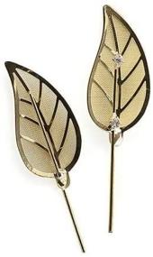 img 4 attached to 🍃 Gleaming Leaves - Gold - 12 Pieces per Pack: Add Elegance to Your Decor