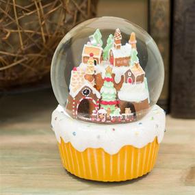 img 3 attached to 🎄 120MM Roman Gingerbread Village Train Musical Water Globe with Glitterdome - Plays We Wish You a Merry