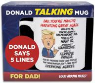 🎅 donald trump talking mug for dad – hilarious dad gifts – mug with 5 authentic trump voice lines – top dad coffee mug for christmas - daughter's dad mug – funny stocking stuffer logo