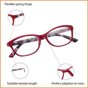 img 3 attached to Comfortable Readers for Women - EYEGUARD 4 Pack Reading Glasses with Spring Hinges