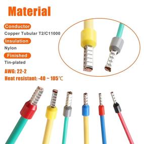 img 1 attached to AIRIC 100Pcs Wire Ferrule Connectors 4 Gauge Premium Crimp Copper Ferrule Terminals Nylon Insulated Pin Cord End Connectors 4AWG