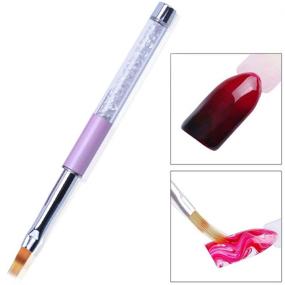 img 2 attached to 🎨 SILPECWEE 3Pcs Acrylic Nail Brush Set for UV Gel Nail Ombre, Double-Head Sponge Pen, Wooden Nail Art Gradient Painting Brush Manicure Tools