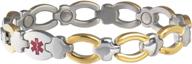 sabona ladies' med id bracelet for diabetics - small/medium size in gold/silver (9111) logo