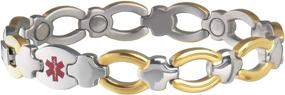 img 1 attached to Sabona Ladies' Med ID Bracelet for Diabetics - Small/Medium Size in Gold/Silver (9111)