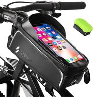 🚲 waterproof bike handlebar bag and phone mount - cbrsports bicycle bag for phones up to 6.5 inches - top tube phone pack for cycling, pouch accessories logo